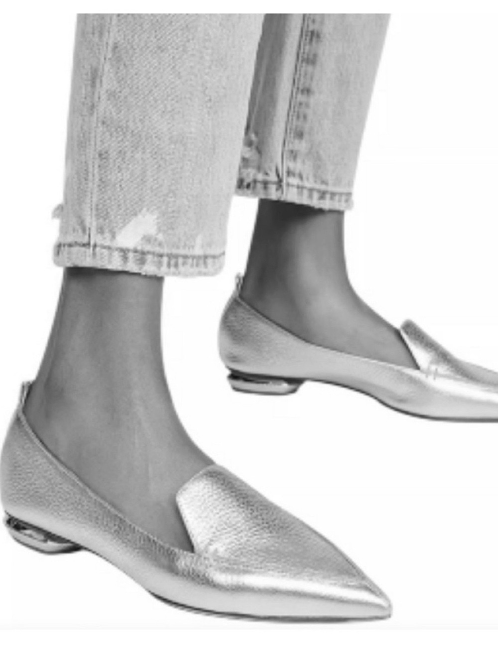 NICHOLAS KIRKWOOD | Beya Metallic Silver Leatherโ Loafers in silver size 37.5